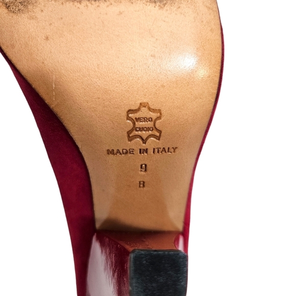 Zac Posen Red Suede High Heels - Picture 9 of 9